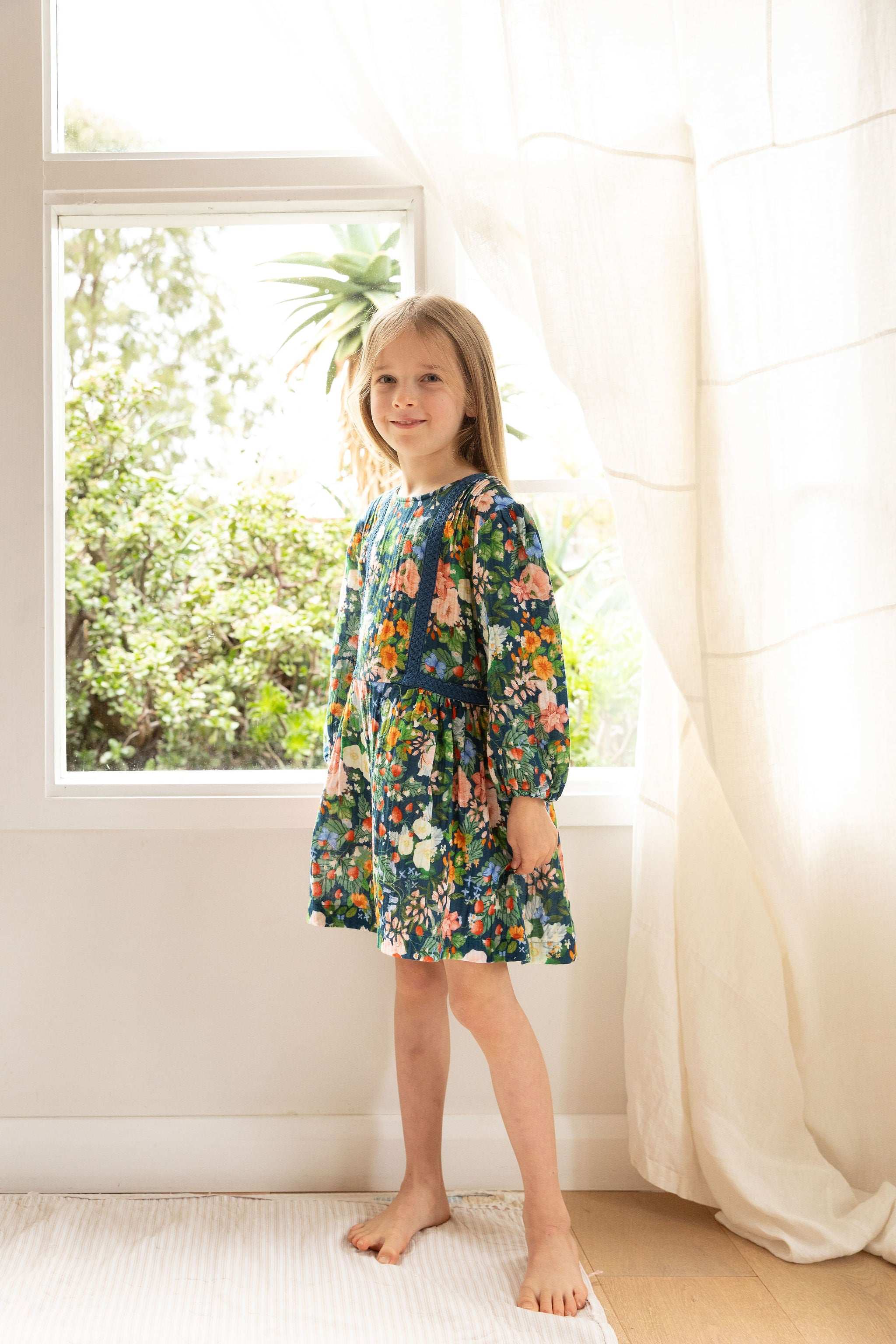 Primrose Dress - Strawberry Navy