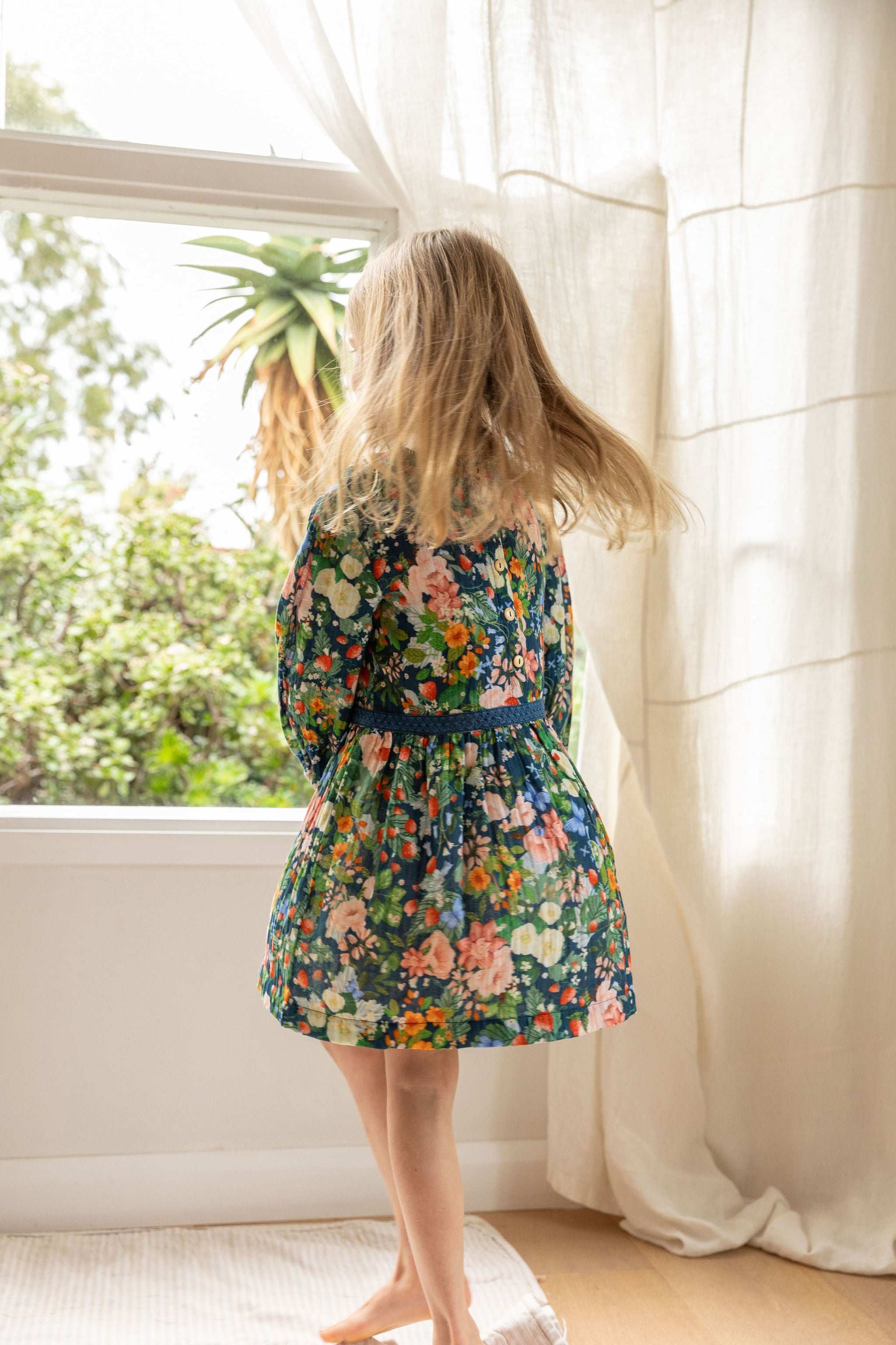 Primrose Dress - Strawberry Navy