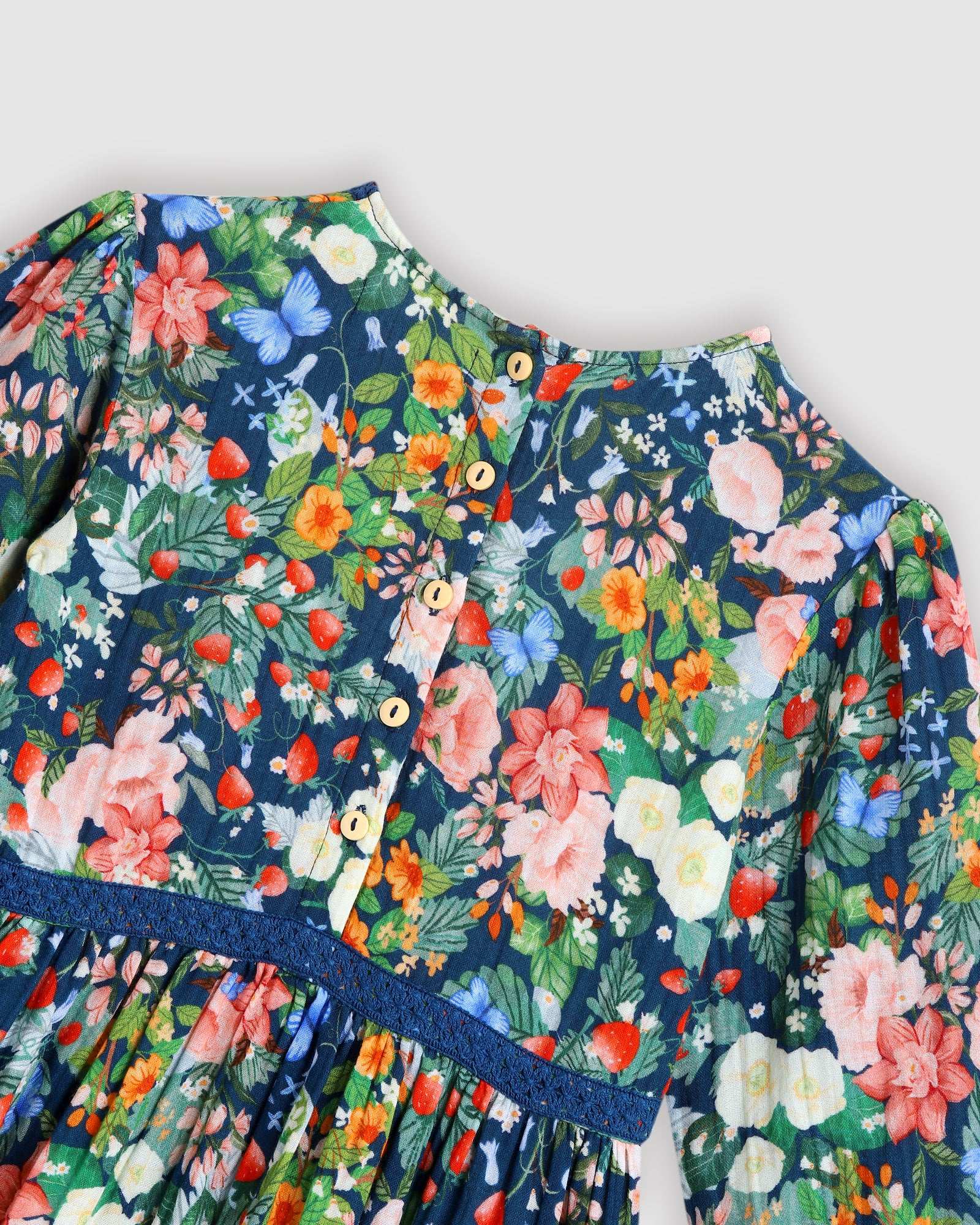 Primrose Dress - Strawberry Navy