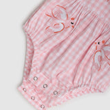 Evie Playsuit - Pink Gingham Bird