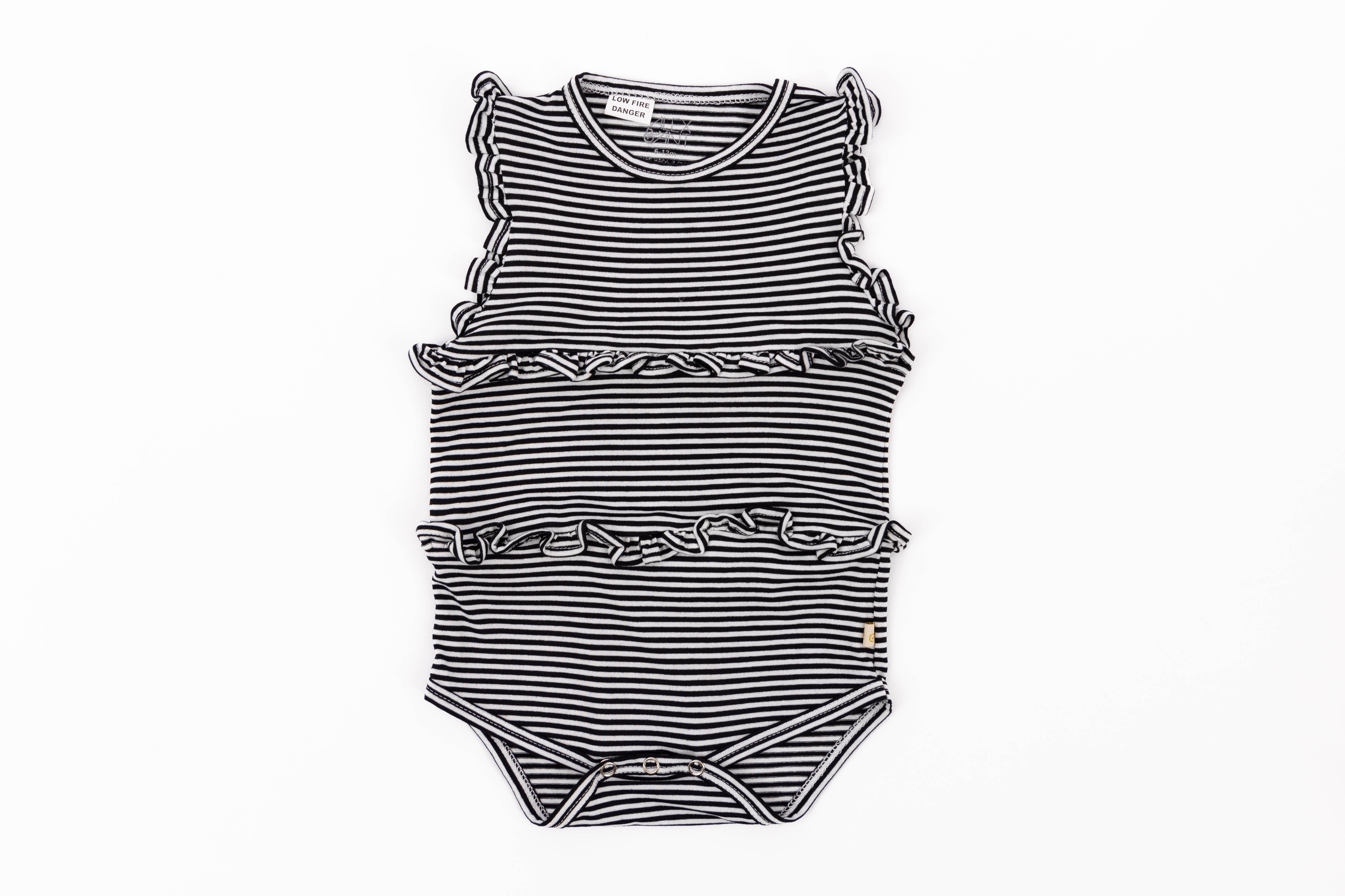 Black and white 2024 striped baby romper