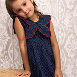 Cordelia Dress - Navy & White