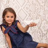 Cordelia Dress - Navy & White