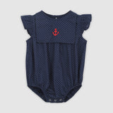 Marina Playsuit - Navy & White