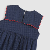 Cordelia Dress - Navy & White