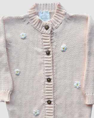Sunflower Cardigan - Baby Pink
