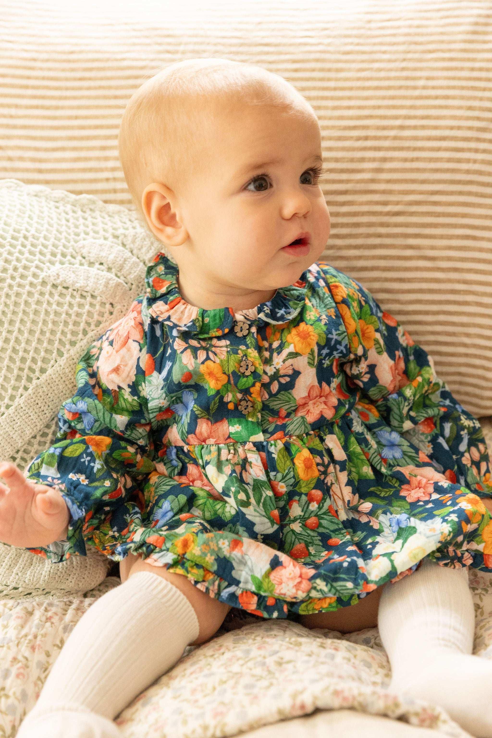 Ivy Baby Dress - Strawberry Navy - ALEX & ANT