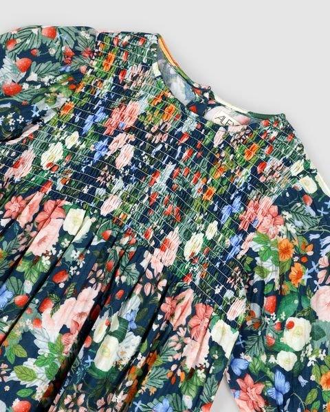 Lilly Smock Dress - Strawberry Navy - ALEX & ANT