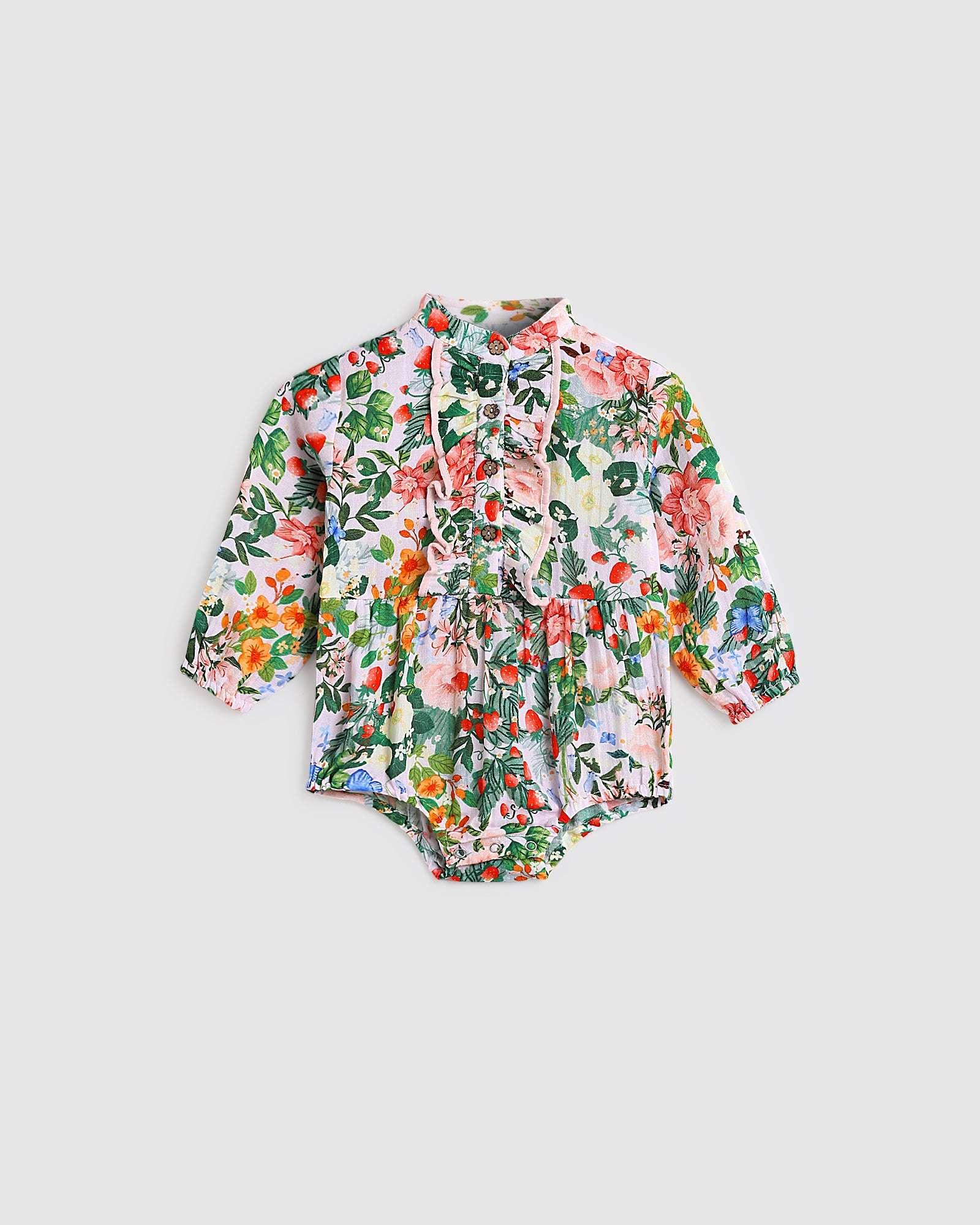 Peach Playsuit - Strawberry Pink - ALEX & ANT